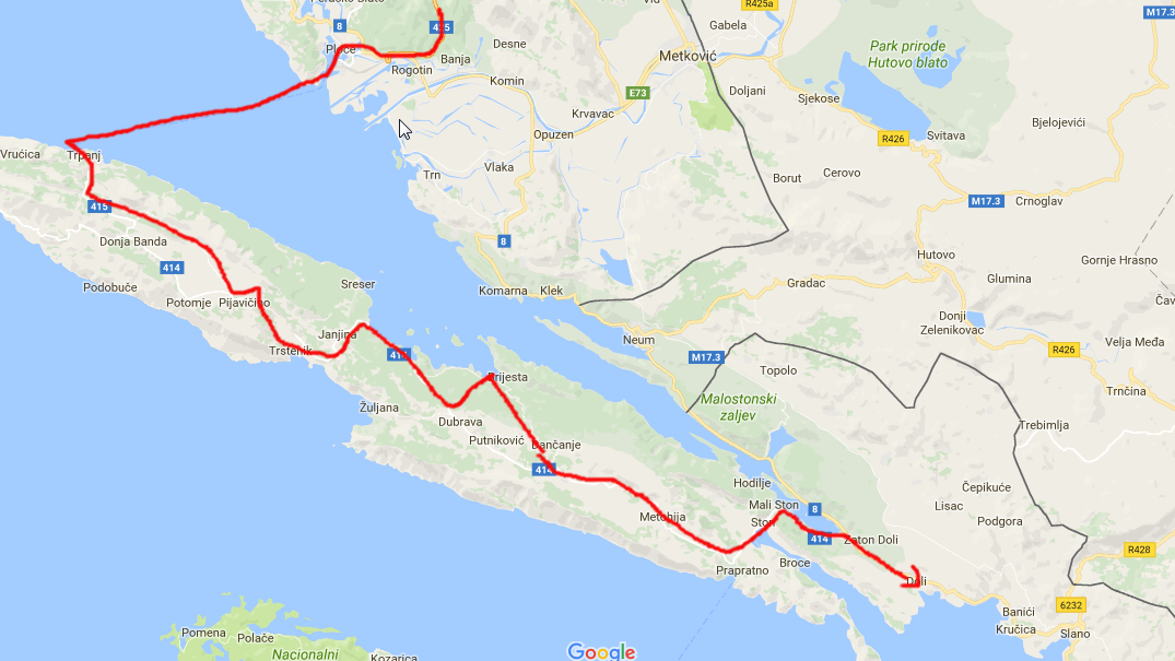 The Bosnian detour to avoid 8km of Bosnia that reaches to the coast