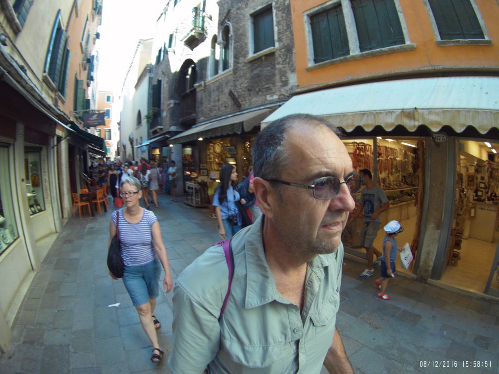 Walking with the crowds in Venice