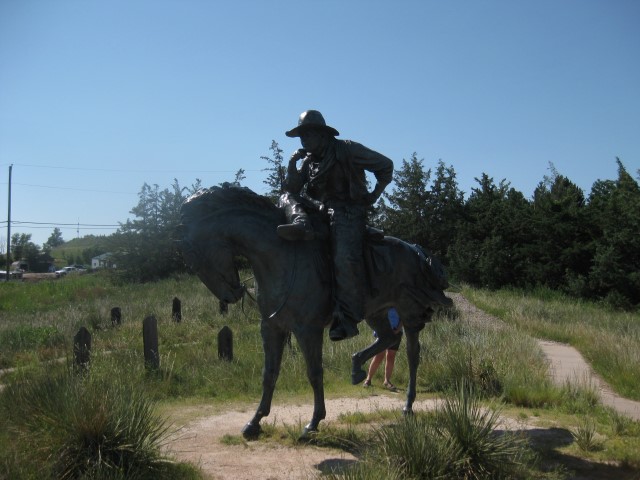 "The Trail Boss" statue at Boot Hill Cemetery Ogallala