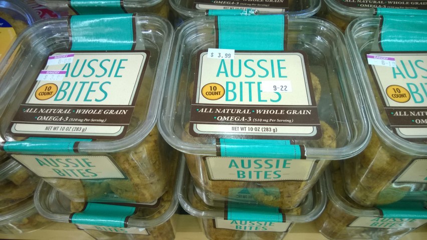 We have seen this all over the USA and Canada. Products that have an Australian connection, except there is no Australian connection, they just throw "Aussie" in the name. We have seen food, hair-care, deodorants ("Aussie Male"!), and food. Australia should patent its name.