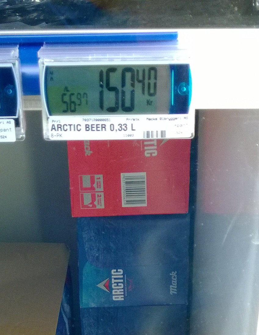 Arctic Beer - $A30 for a 8-pack, at the Supermarket!