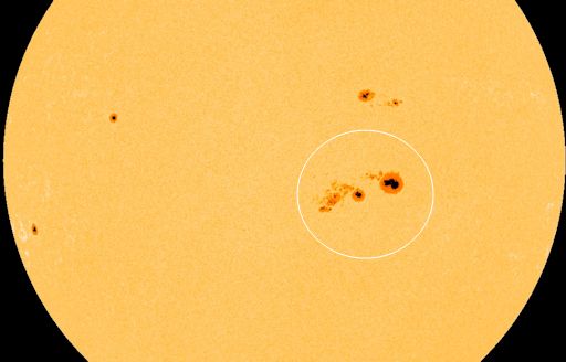 Sunspot AR1944 which is big enough to fit 3 earths in it