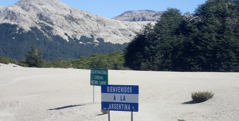 At the Argentina border - "welcome to Argentine"