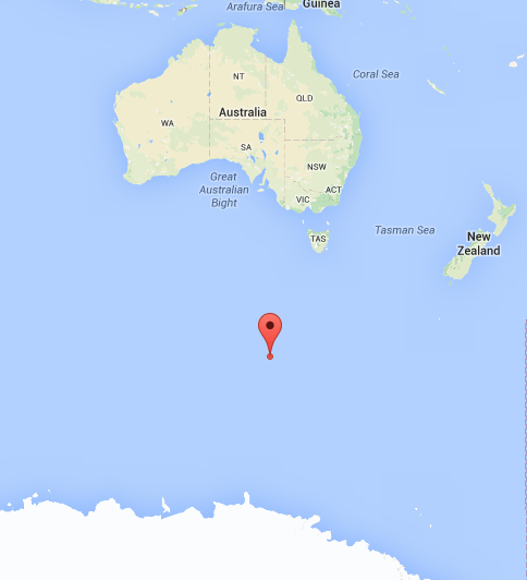 How far south we are in relation to Australia