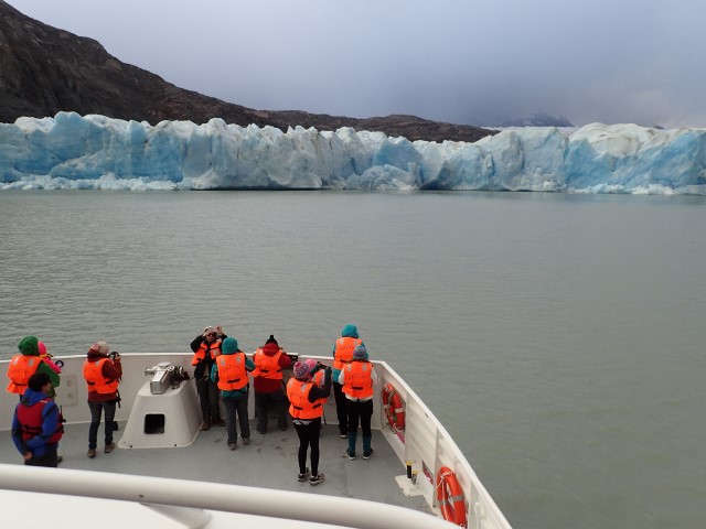 On the boat approaching Grey Glacier