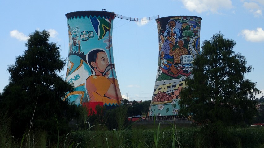 The Twin Towers. The old power station cooling towers in Soweto