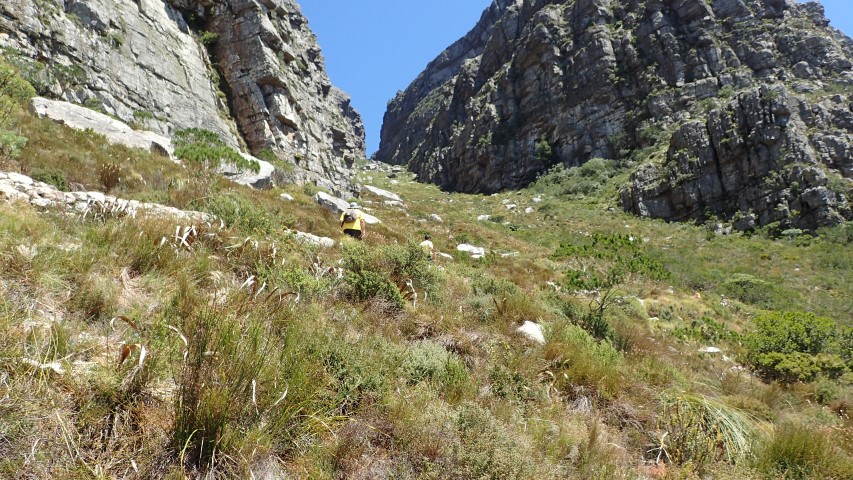 The start of the steep stuff in Platteklip Gorge up the side of Table Mountain