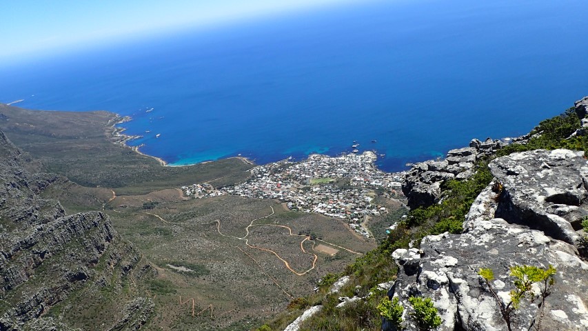 Looking down to the western side of Table Mountain