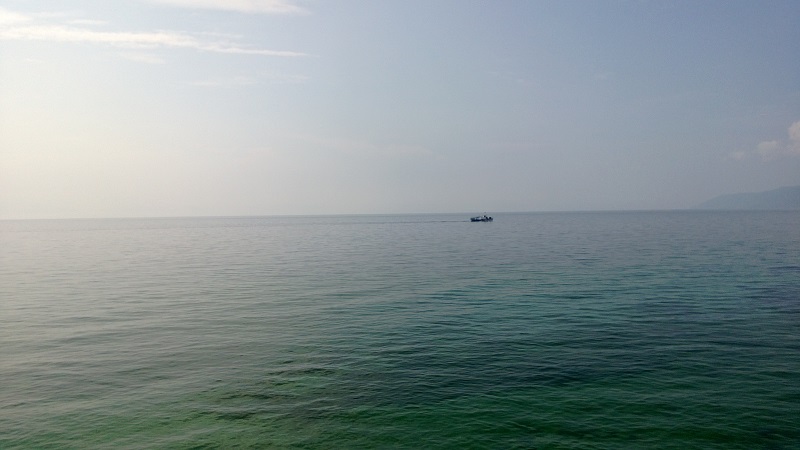 A boat on Lake Baikal - we never could see the other side, its nearly 70km away.