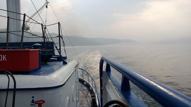 on the ferry to Port Baikal